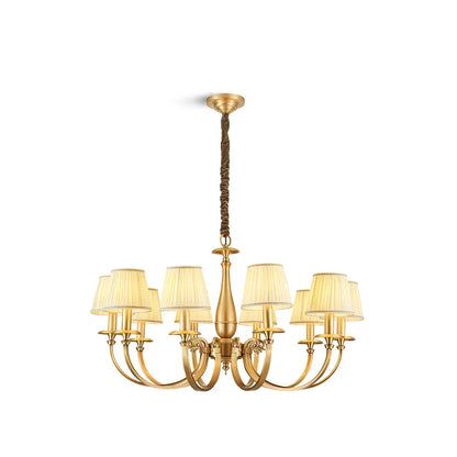Pleated Brass Chandelier