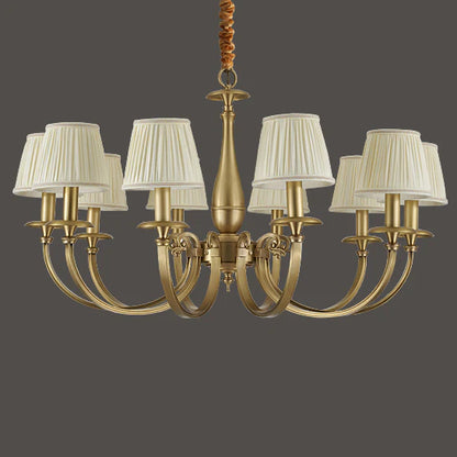Pleated Brass Chandelier