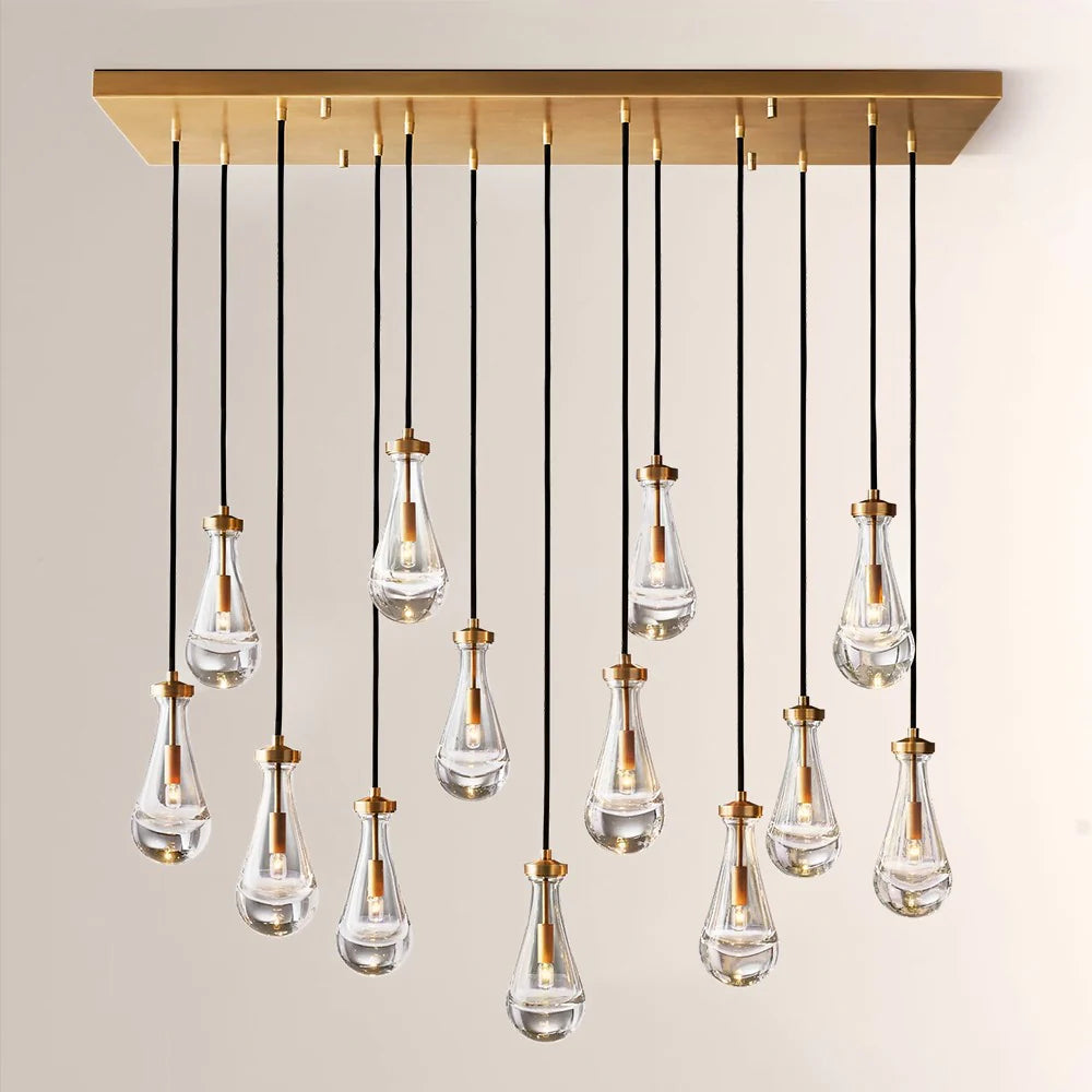 Raindrop Rectangular Chandelier 54"