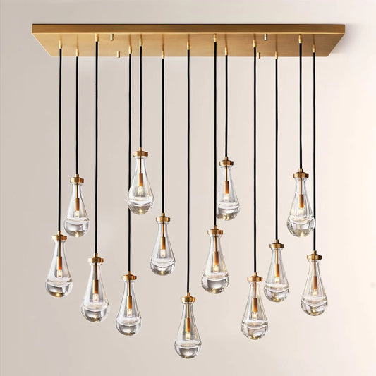 Raindrop Rectangular Chandelier 54"