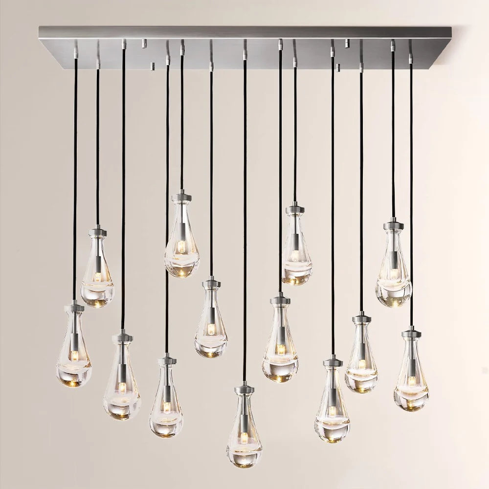 Raindrop Rectangular Chandelier 54"