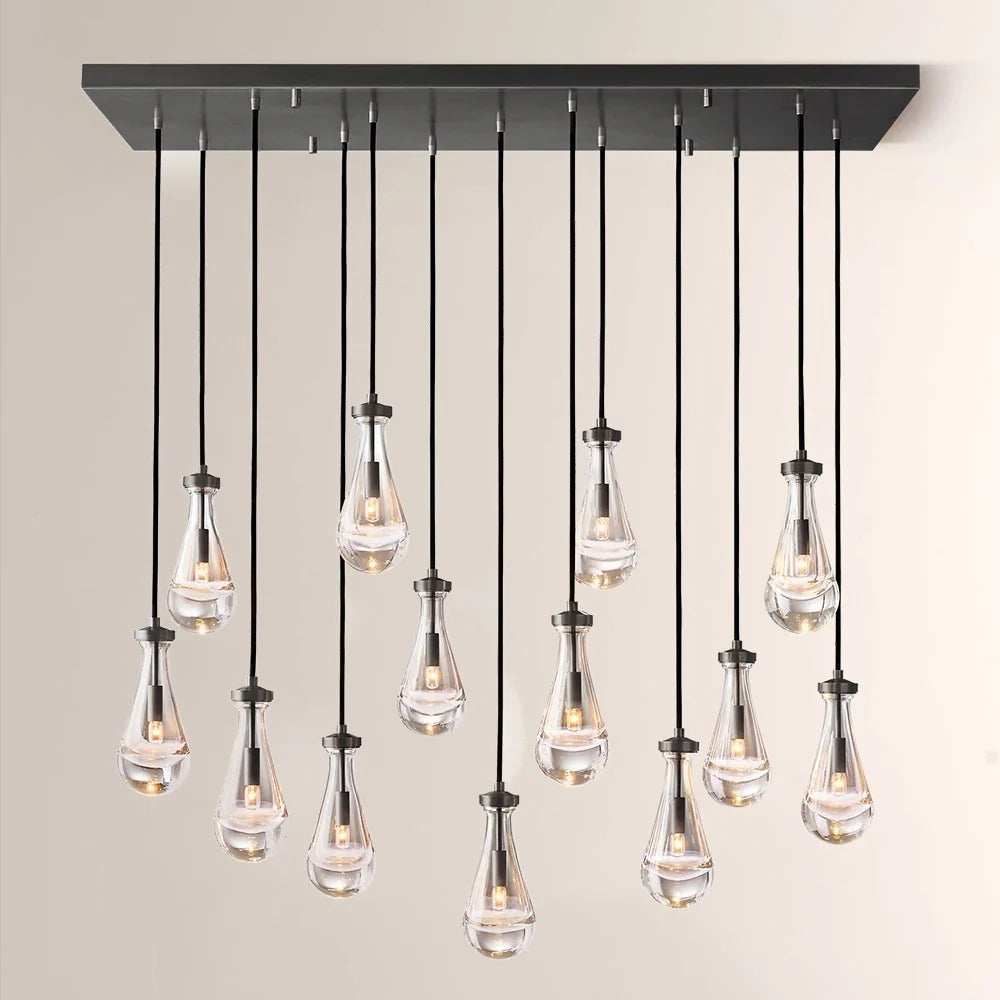 Raindrop Rectangular Chandelier 54"