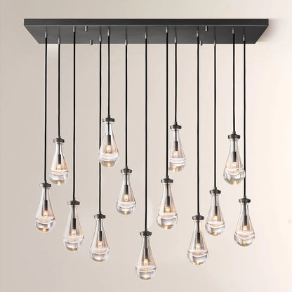 Raindrop Rectangular Chandelier 54"
