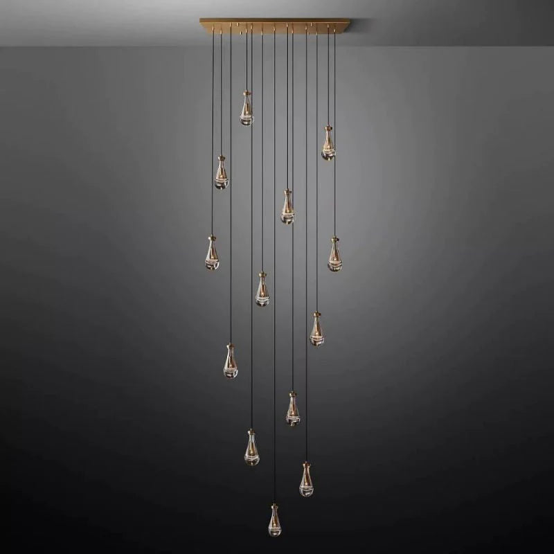 Raindrop Rectangular Chandelier 54"