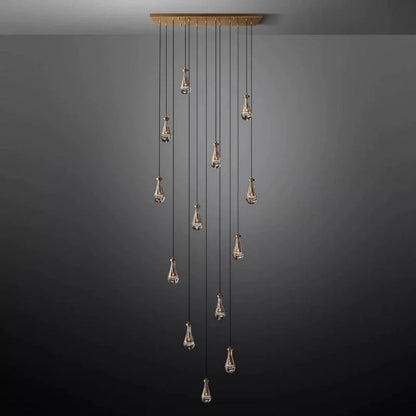 Raindrop Rectangular Chandelier 54"