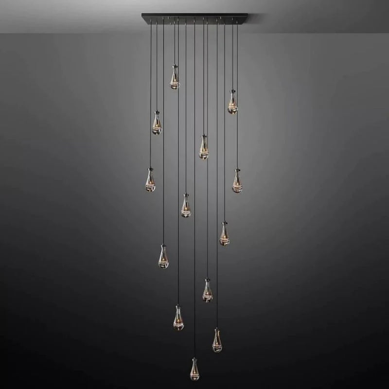Raindrop Rectangular Chandelier 54"