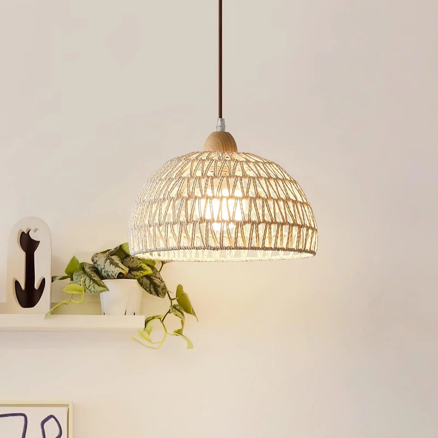 Rattan Arch Pendant Lamp