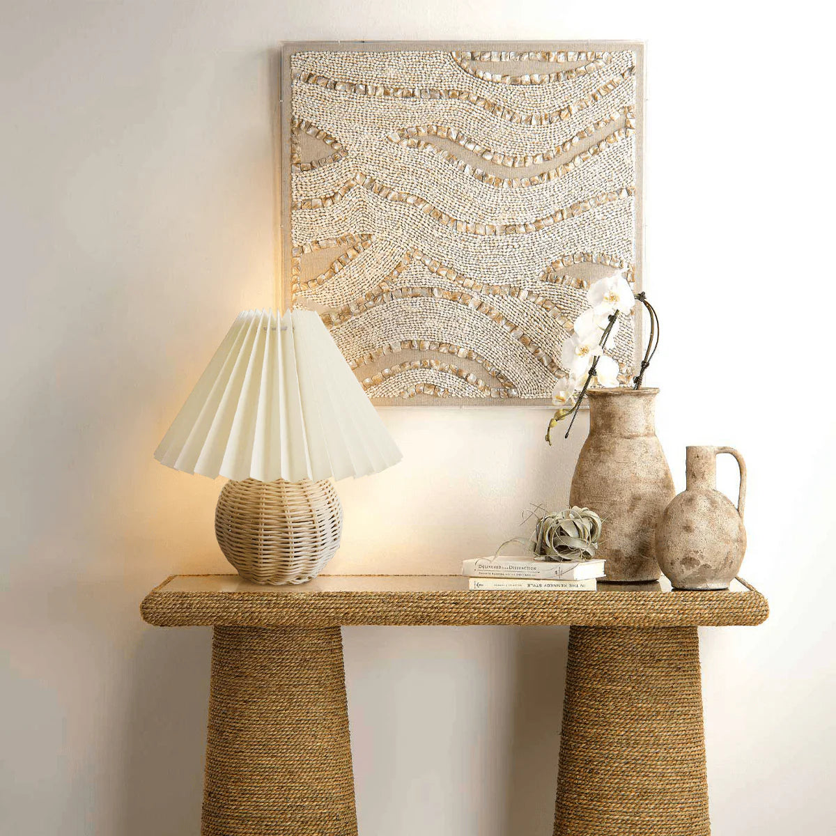Rattan Pleated Table lamp