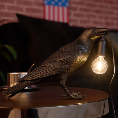 Raven Resin Table Lamp