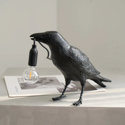 Raven Resin Table Lamp