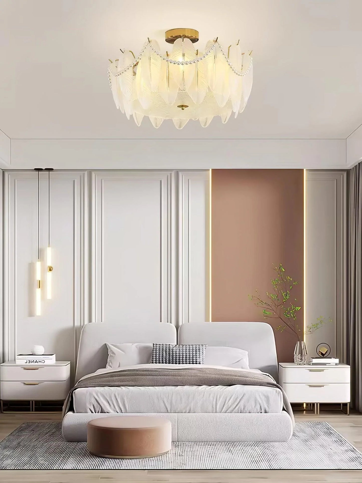 Retro Feather Ceiling Lamp