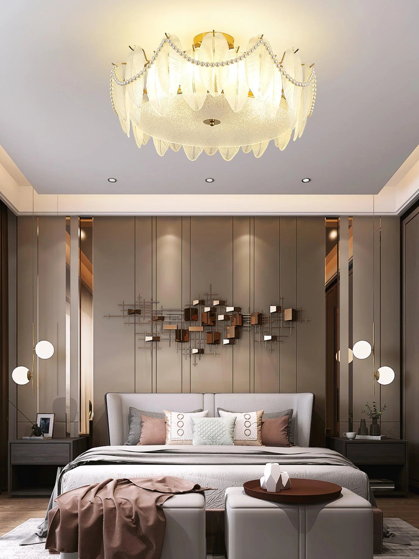 Retro Feather Ceiling Lamp