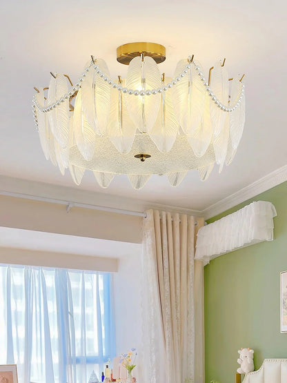 Retro Feather Ceiling Lamp