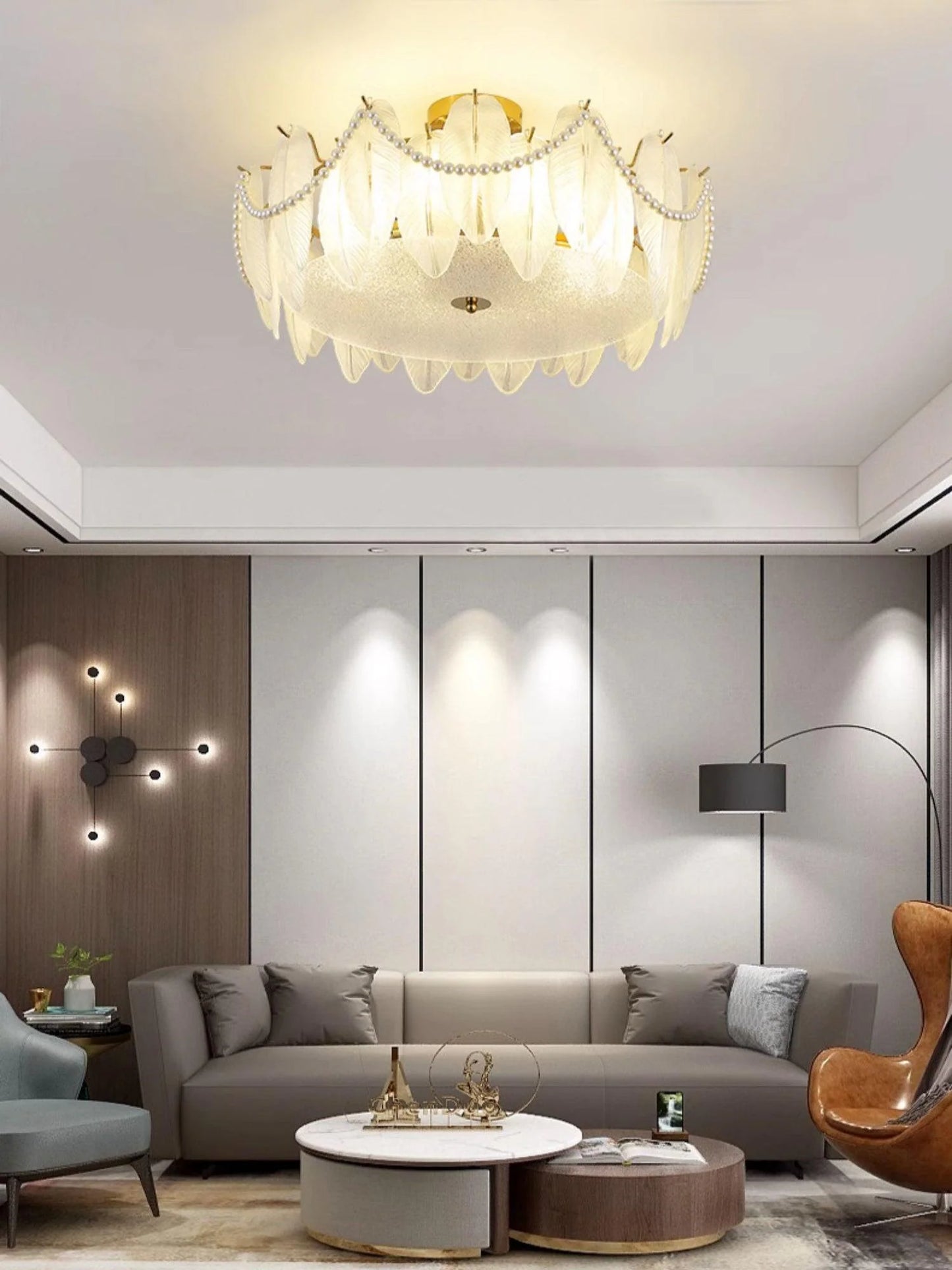 Retro Feather Ceiling Lamp