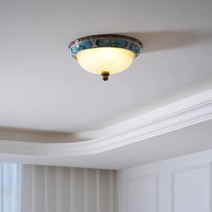Retro Floral Resin Recessed Ceiling Light