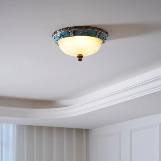 Retro Floral Resin Recessed Ceiling Light