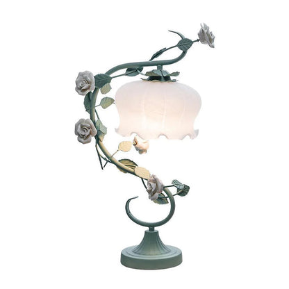 Rose Glass Gooseneck Table Lamp