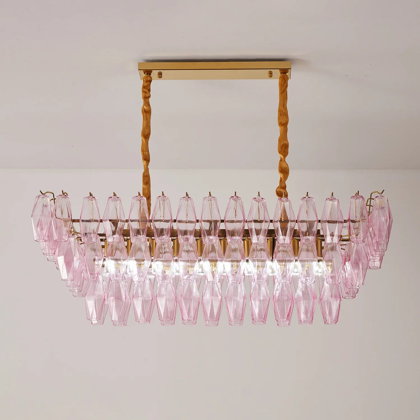 Rose Prism Glass Chandelier