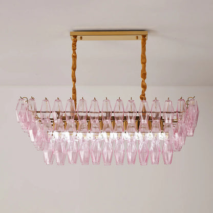Rose Prism Glass Chandelier