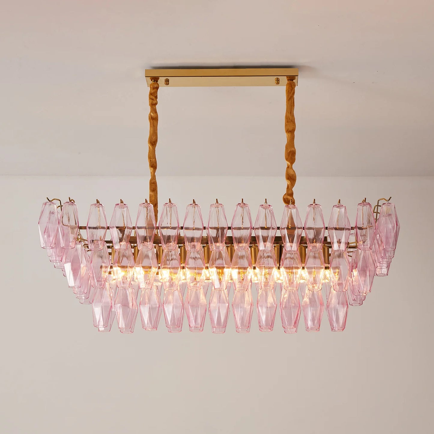 Rose Prism Glass Chandelier
