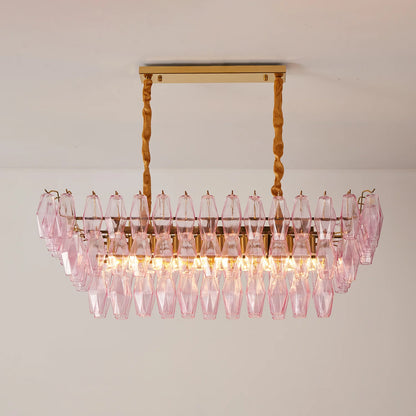 Rose Prism Glass Chandelier