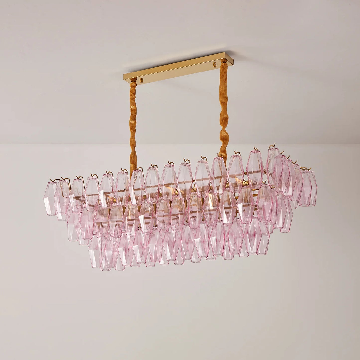 Rose Prism Glass Chandelier
