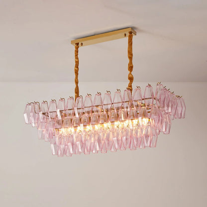 Rose Prism Glass Chandelier