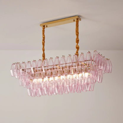 Rose Prism Glass Chandelier