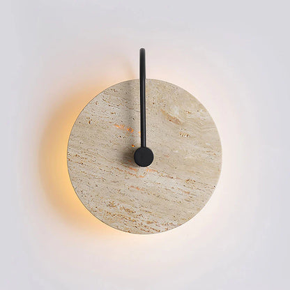 Round Travertine Wall Lamp