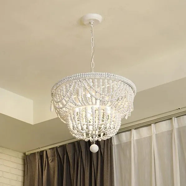 Bordeaux Wood Bead Chandelier