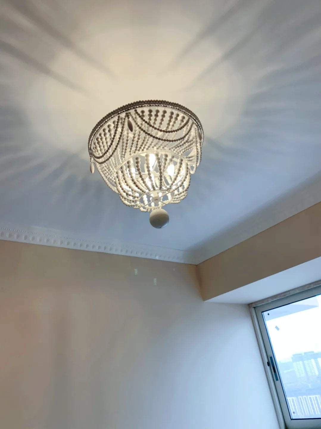 Bordeaux Wood Bead Chandelier