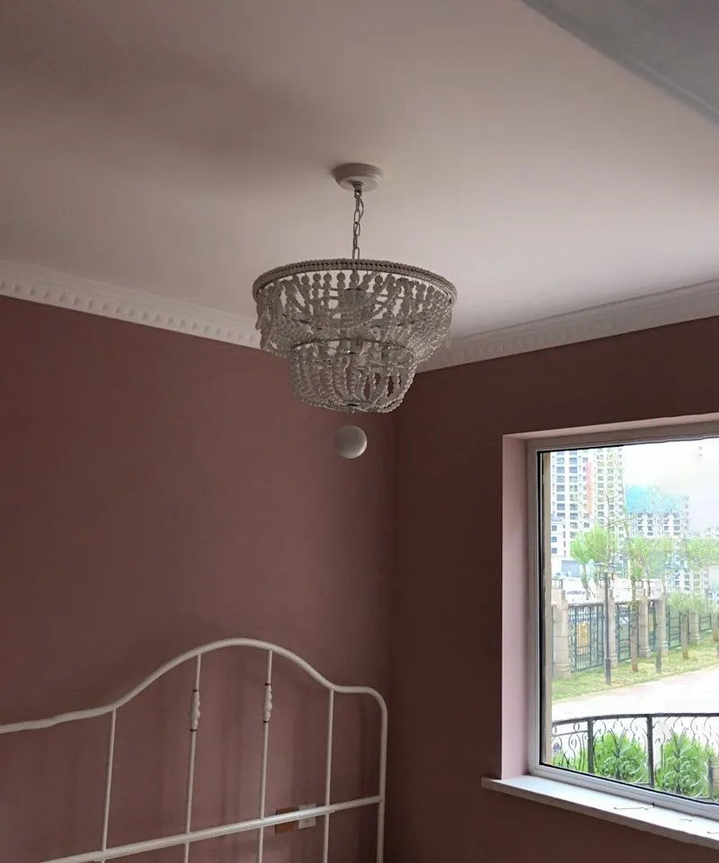 Bordeaux Wood Bead Chandelier