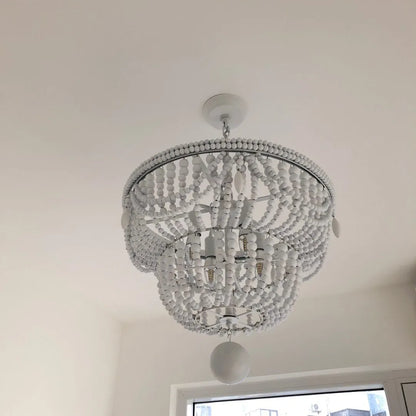 Bordeaux Wood Bead Chandelier