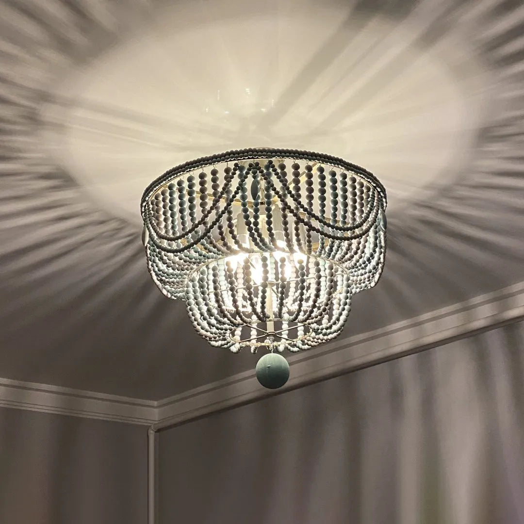 Bordeaux Wood Bead Chandelier