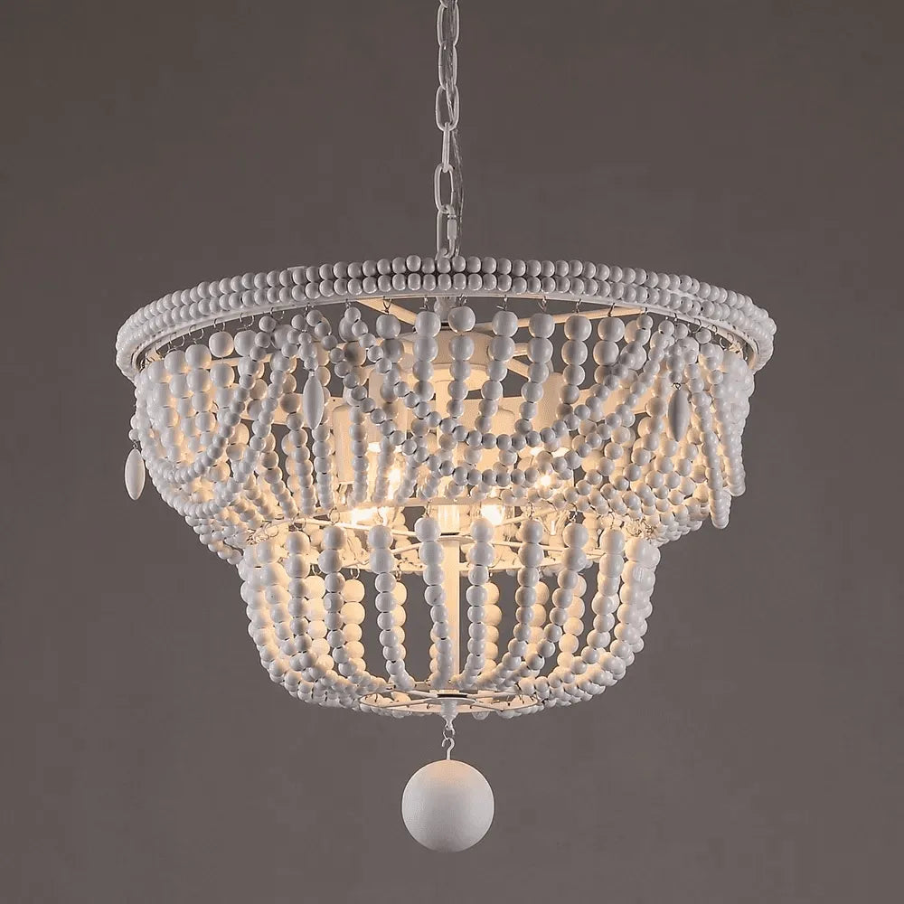 Bordeaux Wood Bead Chandelier