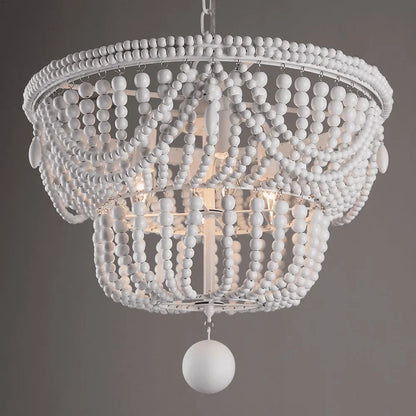 Bordeaux Wood Bead Chandelier