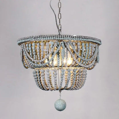 Bordeaux Wood Bead Chandelier