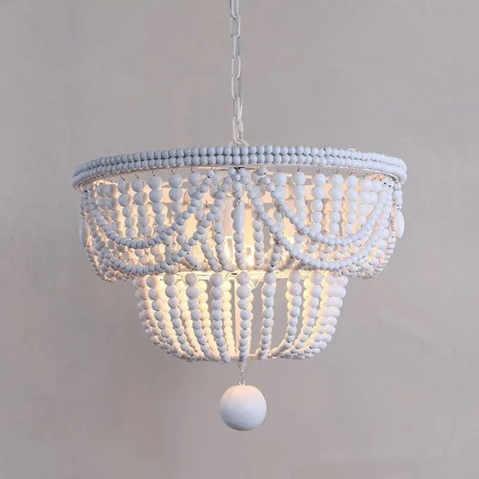 Bordeaux Wood Bead Chandelier