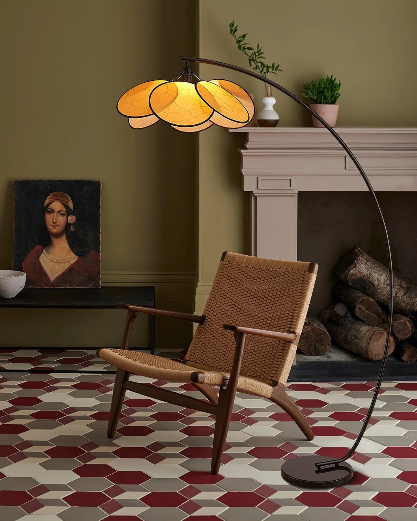 Screen Cannage Floor Lamp