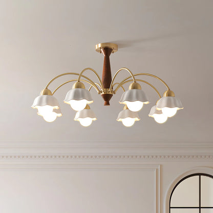Swedish Modern Brass Chandelier