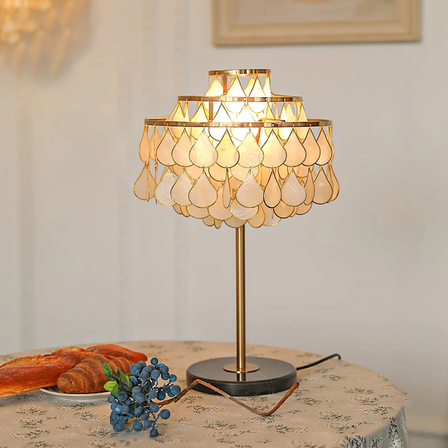 Teardrops Capiz Table Lamp