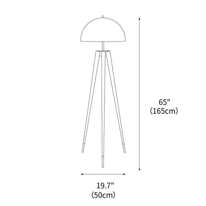 Three Legged Gold Gong Floor Lamp