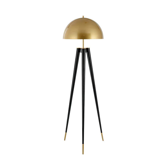 Three Legged Gold Gong Floor Lamp
