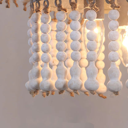 Three Tiered Wood Beaded Chandelier