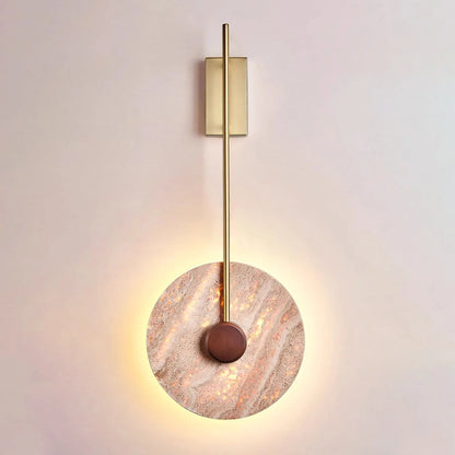 Travertine Disc Wall Lamp
