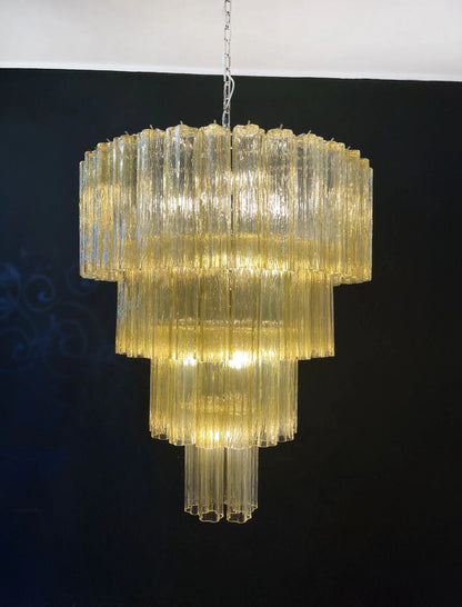 Vintage Murano Amber Tubes Chandelier