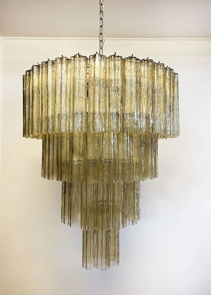 Vintage Murano Pink Tubes Chandelier
