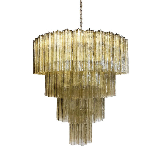 Vintage Murano Pink Tubes Chandelier