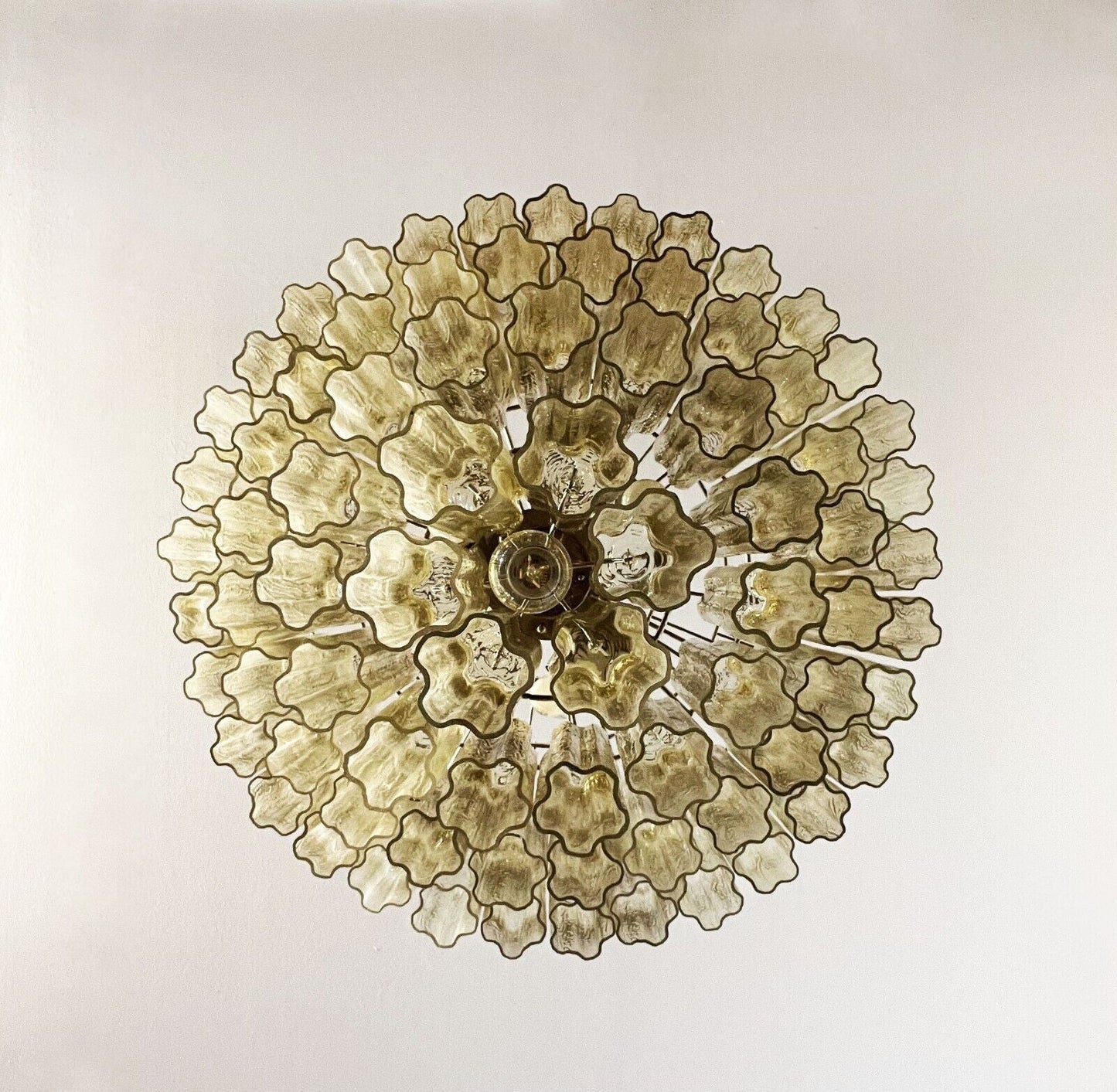 Vintage Murano Amber Tubes Chandelier