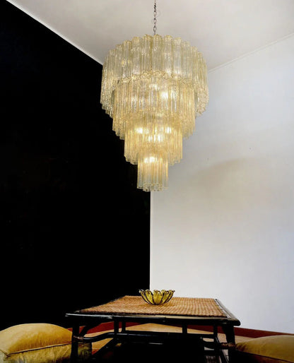 Vintage Murano Amber Tubes Chandelier